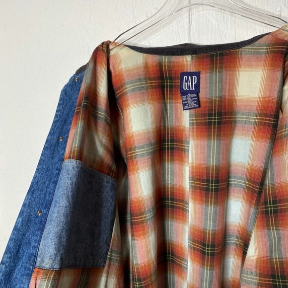 Gap Vintage denim jacket flannel lined barn field coat size XL - Picture 10 of 11